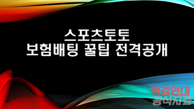 스포츠토토 보험배팅 꿀팁 전격 공개